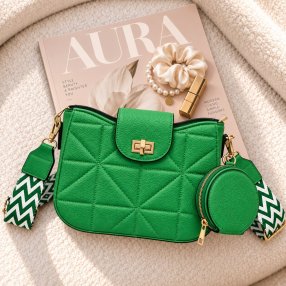 Crossbody Dama con Monedero y Correa Ancha 23x8x17 cm