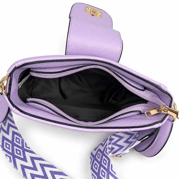 Crossbody Dama con Monedero y Correa Ancha 23x8x17 cm