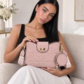 Crossbody Dama con Monedero y Correa Ancha 23x8x17 cm