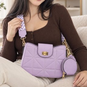 Crossbody Dama con Monedero y Correa Ancha 23x8x17 cm