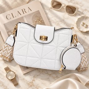 Crossbody Dama con Monedero y Correa Ancha 23x8x17 cm