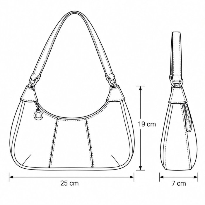 Bolsa Dama Shoulder Bag Elegance 25x7x19 cm