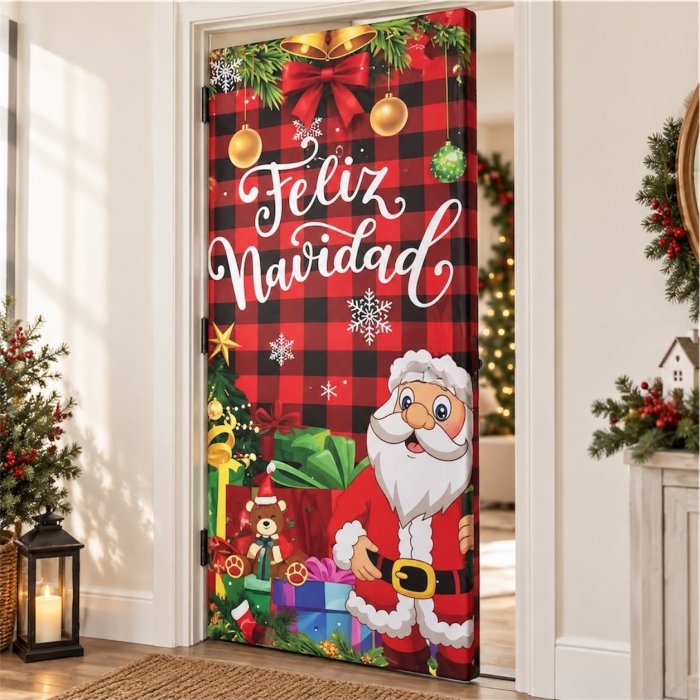 Funda Navideña para Puerta 100x210 cm Impresión HD