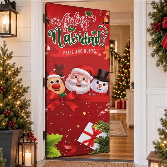 Funda Navideña para Puerta 100x210 cm Impresión HD