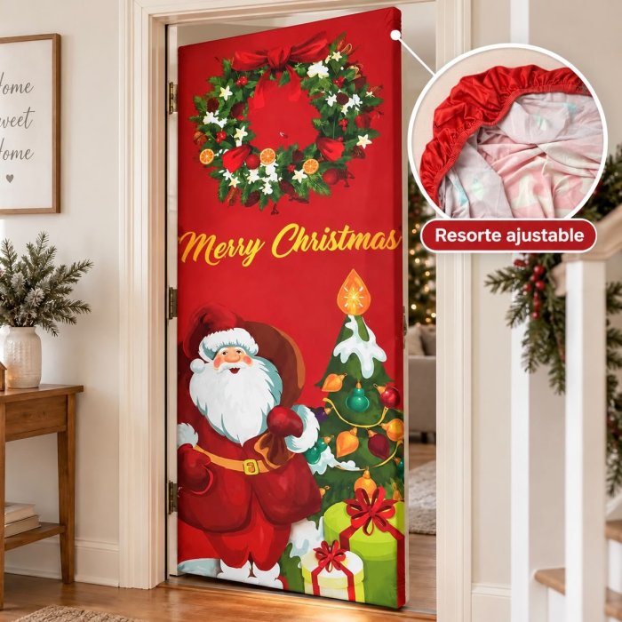 Funda Navideña para Puerta 100x210 cm Impresión HD