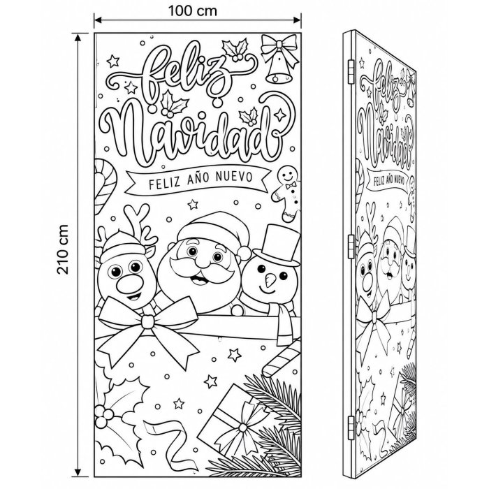 Funda Navideña para Puerta 100x210 cm Impresión HD