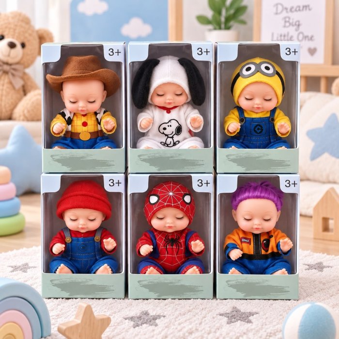 Set 6 Muñecos Bebé Recién Nacidos 12 cm