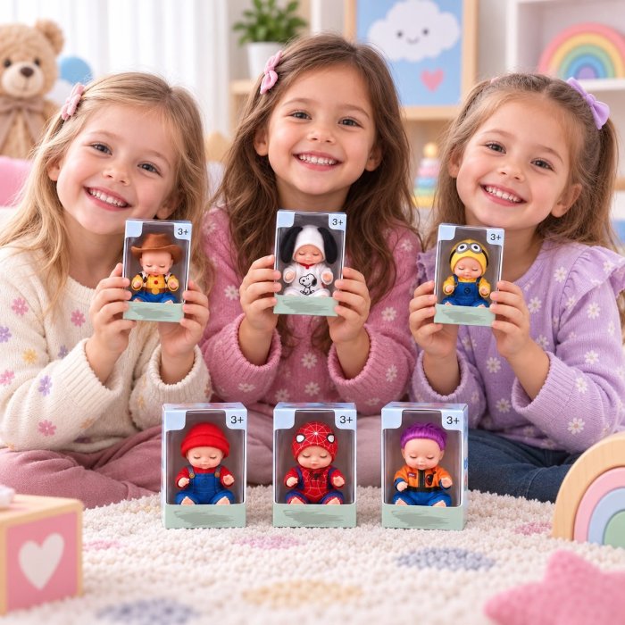 Set 6 Muñecos Bebé Recién Nacidos 12 cm