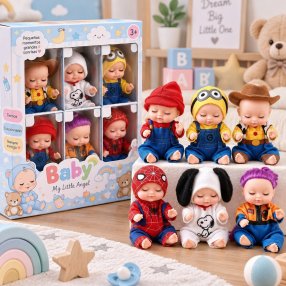 Set 6 Muñecos Bebé Recién Nacidos 12 cm