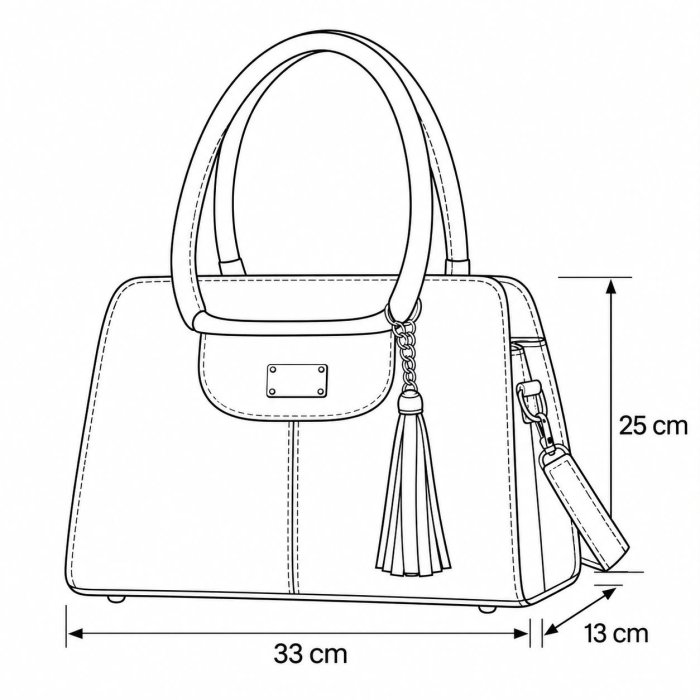 Bolsa Dama Floral con Correa Larga 33x13x25 cm