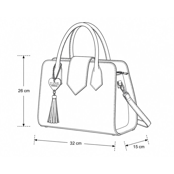 Bolsa Dama Ejecutiva con Grabado Floral 32x15x26 cm