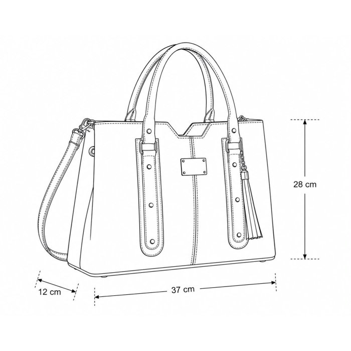 Bolsa Dama Ejecutiva Texturizada con Borla 37x12x28 cm