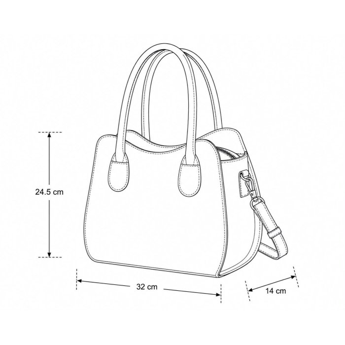 Bolsa Dama Artesanal Geométrica con Borla 32x14x24.5 cm