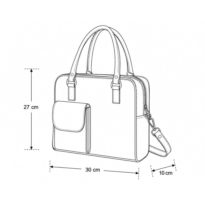 Bolsa Dama Floral con Bolsillo Frontal 30x10x27 cm