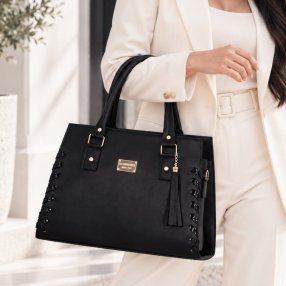 Bolsa Dama Otoño Texturizada con Borla 31x15.5x25 cm