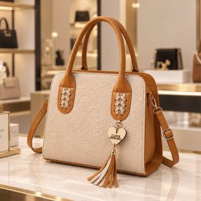 Bolsa Dama Elegante con Grabado y Correa Removible