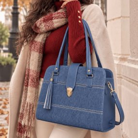 Bolsa Dama Ejecutiva Tricolor 31x13x27 cm