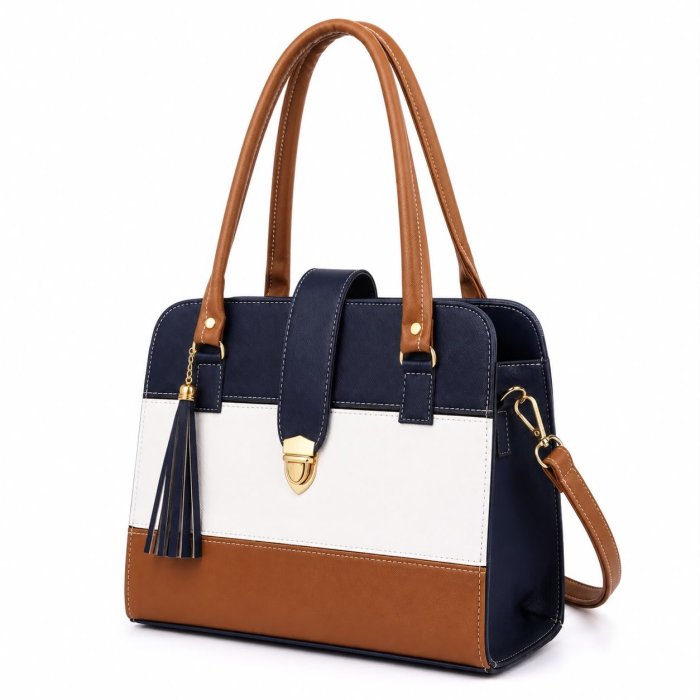 Bolsa Dama Ejecutiva Tricolor 31x13x27 cm