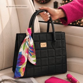 Bolsa Dama Acolchada con Mascada y Correa Larga