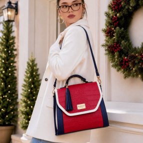 Bolsa-Mochila Dama Convertible con Textura Tipo Cocodrilo