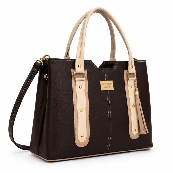 Bolsa Dama Ejecutiva Texturizada con Borla 37x12x28 cm