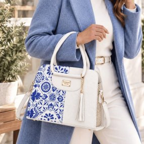 Bolsa Dama Floral con Correa Larga 33x13x25 cm