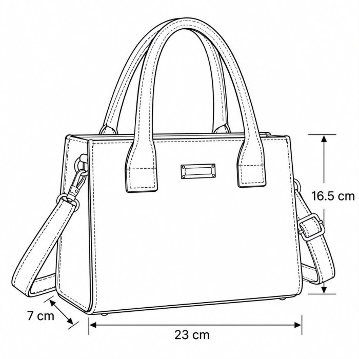 Bolsa Dama Mini Ejecutiva con Correa 23x6x16.5 cm