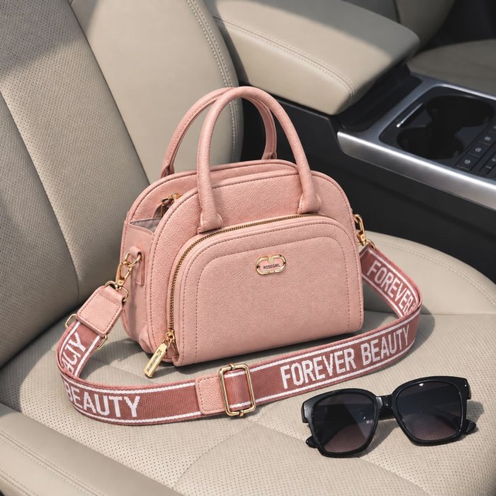 Crossbody Media Luna Dama con Correa Ancha 26x10x18 cm