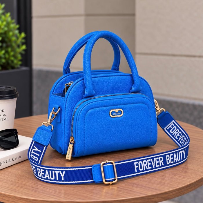 Crossbody Media Luna Dama con Correa Ancha 26x10x18 cm