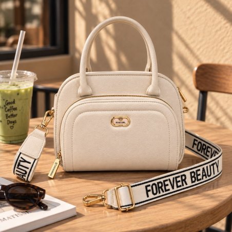 Crossbody Media Luna Dama con Correa Ancha 26x10x18 cm
