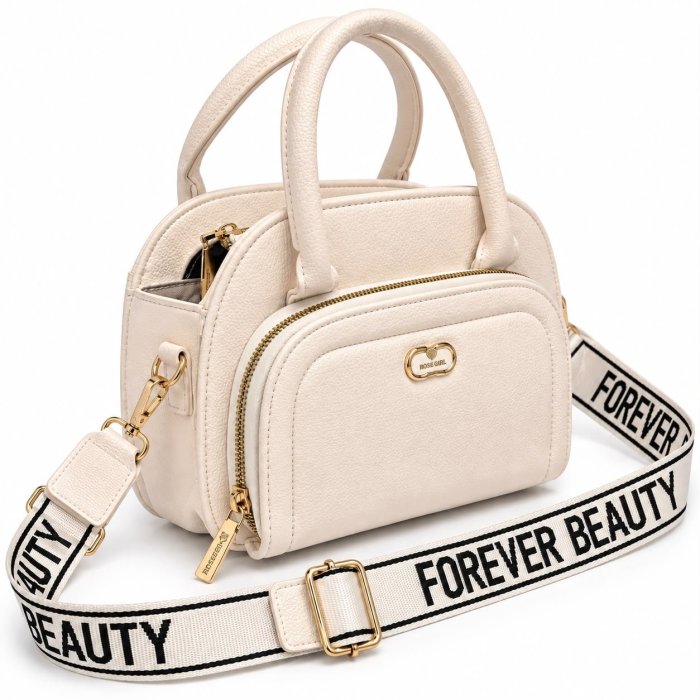 Crossbody Media Luna Dama con Correa Ancha 26x10x18 cm