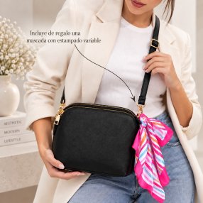 Crossbody Dama con Mascada de Diseño Variable 25x7x17.5 cm