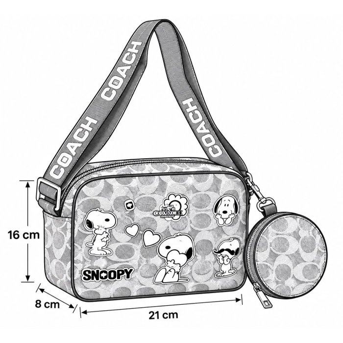 Crossbody Dama con Monedero y Diseño de Personaje 21x8x16 cm