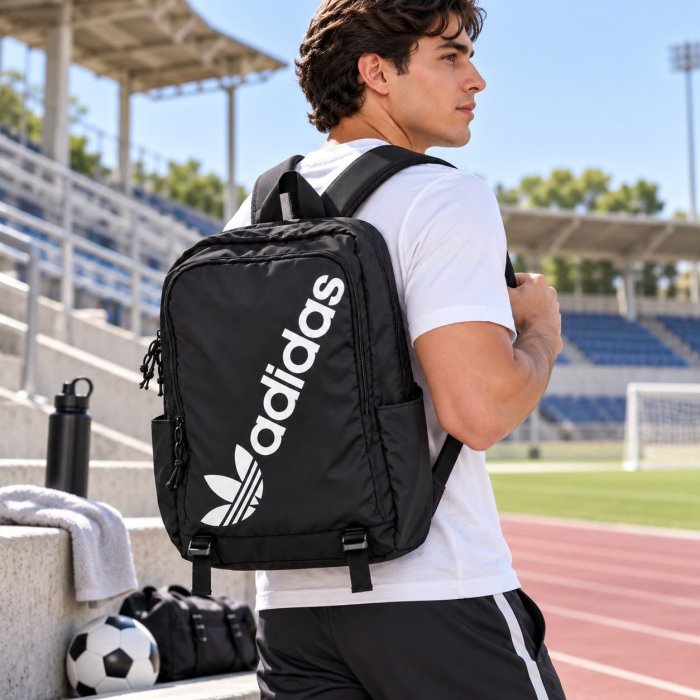 Mochila Deportiva Unisex Negra 30x13x45 cm