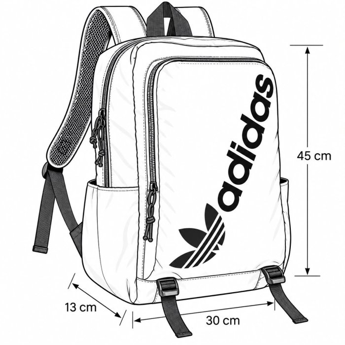 Mochila Deportiva Unisex Negra 30x13x45 cm