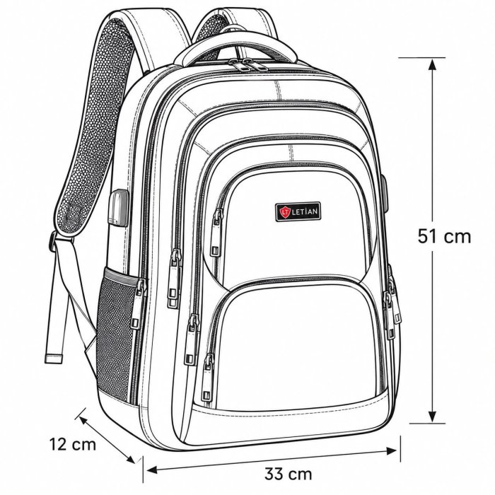 Mochila Juvenil de Gran Capacidad Multi Compartimentos