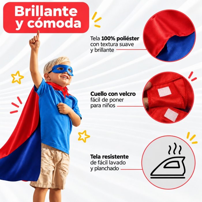 Paquete de 11 Capas de Superhéroes con Antifaz