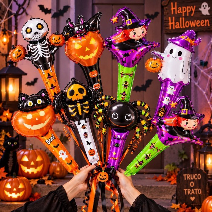 Pqte. 8 Globos de Mano Halloween Decoración