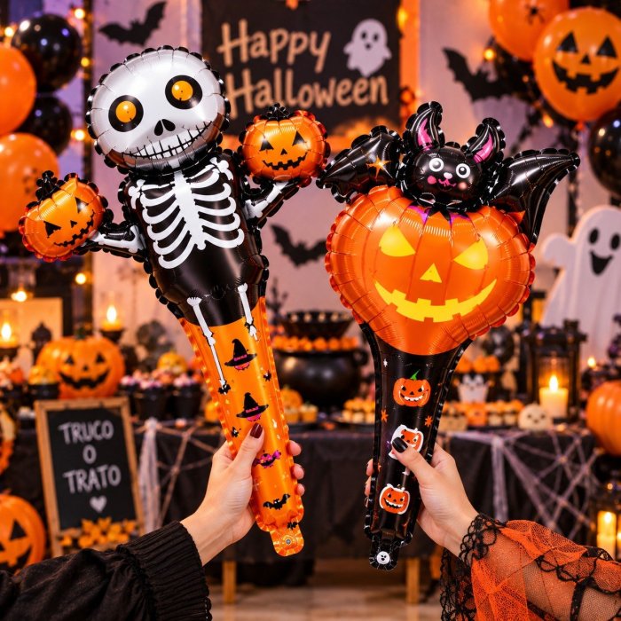 Pqte. 8 Globos de Mano Halloween Decoración