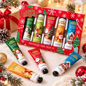 Set de 5 Cremas Navideñas para Manos con Caja de Regalo