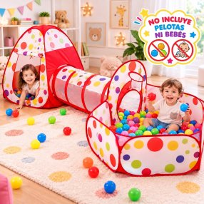 Juego Didáctico Infantil 3 en 1 con Iglú, Túnel y Alberca