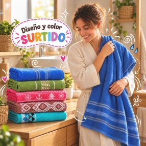 Toalla para Medio Baño 67 × 139 cm – Diseño y Color al Azar