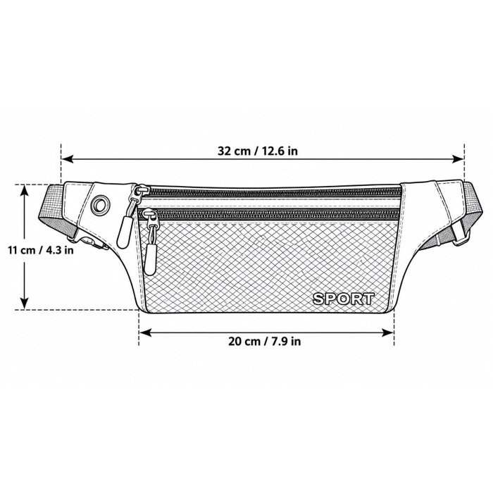 Cangurera Deportiva Ligera 32x11 cm – Color Surtido
