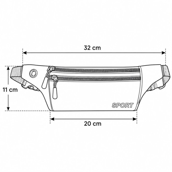 Cangurera Deportiva Ligera 32x11 cm – Color Surtido